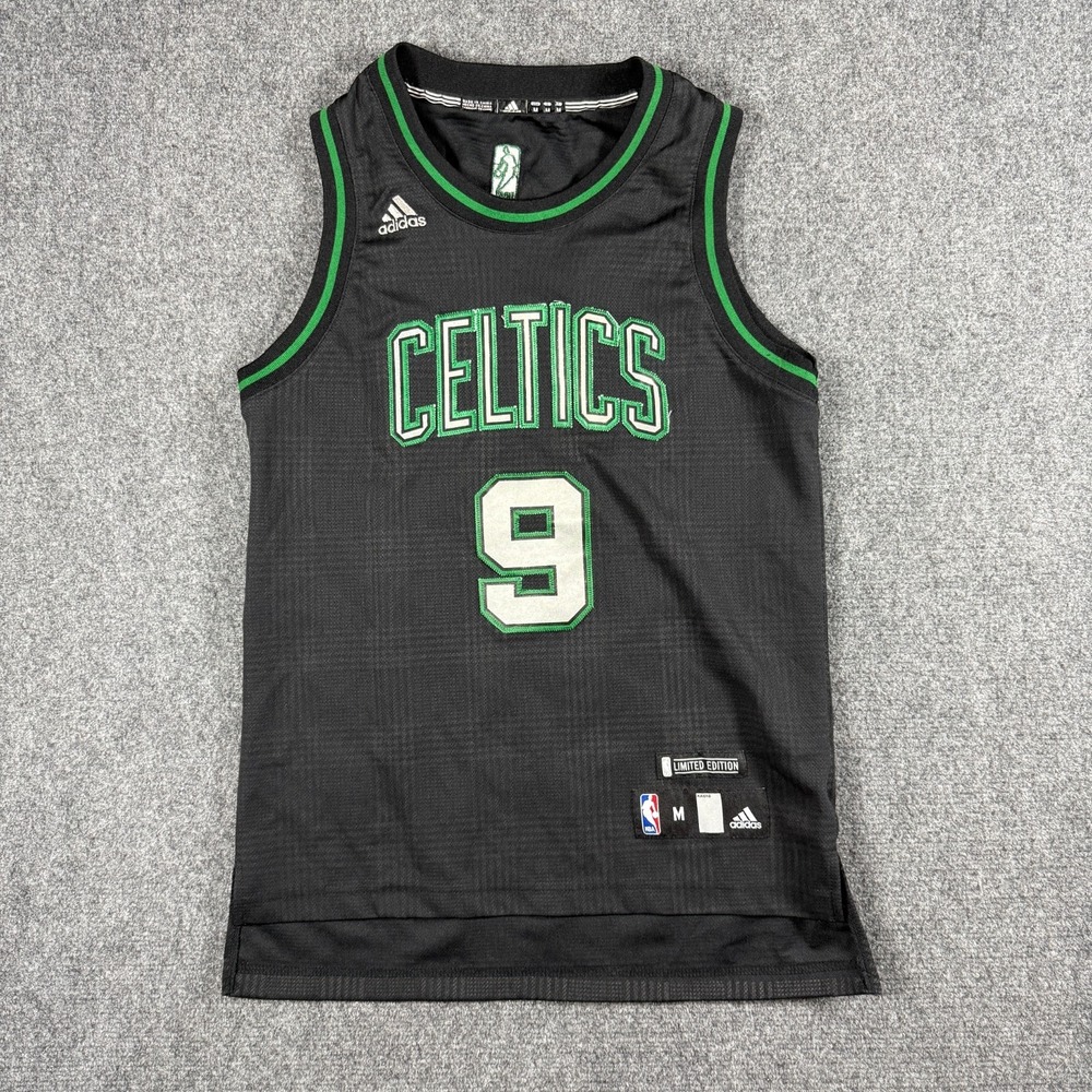 Boston Celtics Rajon Rondo #9 Limited Edition Jersey Youth M Black Gray Plaid